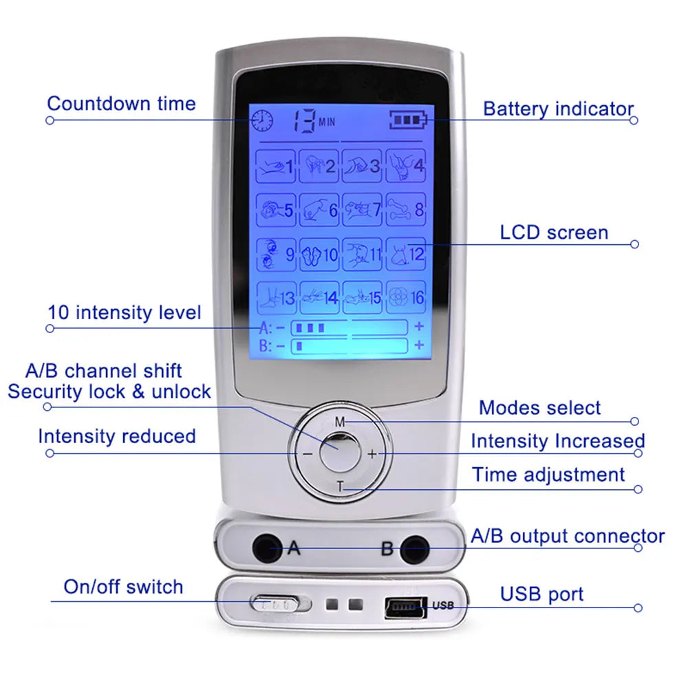 Electroestimulador TENS/EMS My EndoFlow – 16 Modos, Doble Canal, Terapia de Dolor
